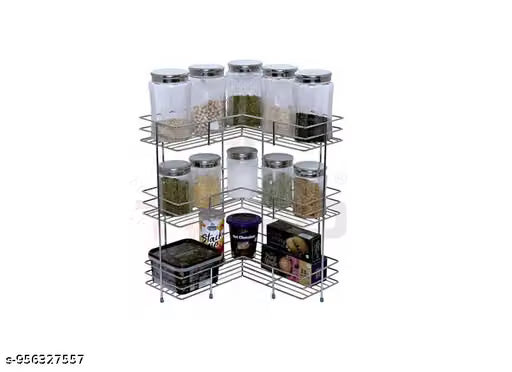 Avni presents a stainless steel multi usage 3 layer kitchen rack