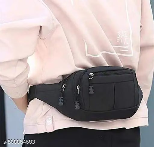 Waterproof Black Travel Waist Bag – Adjustable Fanny Pack Belt Pouch for Running, Cycling & Outdoor Travel