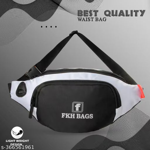 King Royal FKH Multi-Contrast Waterproof Waist Bag – 3-Zipper Fanny Pack & Crossbody Sling for Outdoor Travel & Running