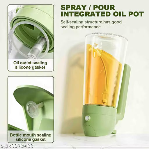 2-in-1 Glass Oil Sprayer & Dispenser Bottle – Dual Pouring & Fine Mist Spraying Oil Mister for Air Fryer, BBQ & Baking