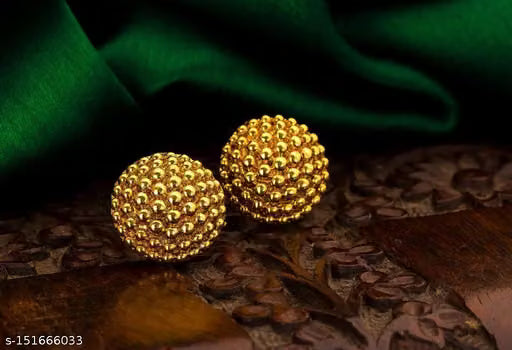 Traditional Trend 1gm Gold-Plated Stud Earrings Combo – Pack of 4 Pairs for Women & Girls