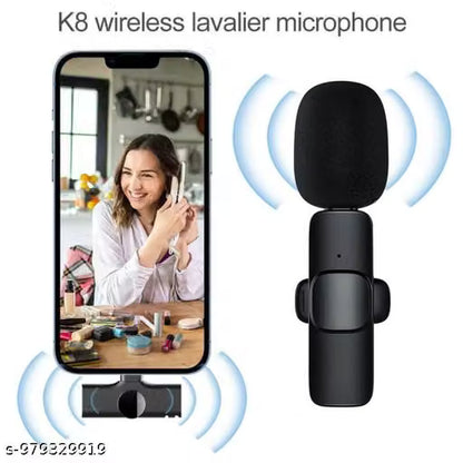 K8 Mini Wireless Lavalier Collar Microphone – Plug & Play Noise Reduction Lapel Mic for YouTube, Reels & Vlogging