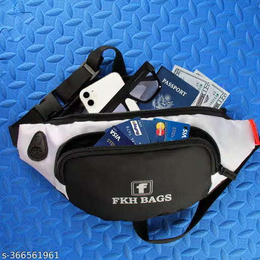 King Royal FKH Multi-Contrast Waterproof Waist Bag – 3-Zipper Fanny Pack & Crossbody Sling for Outdoor Travel & Running