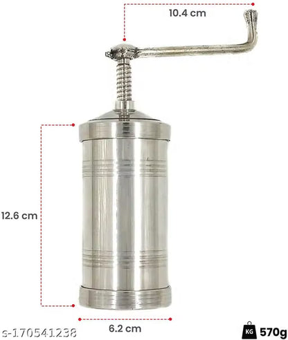 Heavy-Duty Stainless Steel Kitchen Press & Sev Sancha – Manual Snack Maker with 6 Interchangeable Jali Discs for Chakli, Murukku & Idiyappam