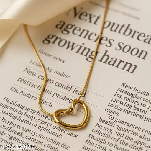Premium Anti Tarnish Heart Pendant Chain | Waterproof Gold Plated Necklace for Women & Girls