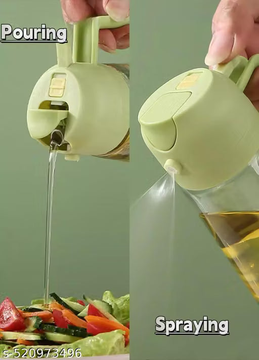 2-in-1 Glass Oil Sprayer & Dispenser Bottle – Dual Pouring & Fine Mist Spraying Oil Mister for Air Fryer, BBQ & Baking