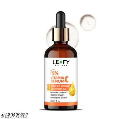 Leafy Nature 5% Vitamin C Face Serum 30ml – Enriched with 2% Niacinamide, 0.5% BHA & Hyaluronic Acid