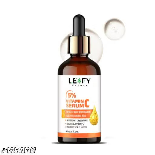 Leafy Nature 5% Vitamin C Face Serum 30ml – Enriched with 2% Niacinamide, 0.5% BHA & Hyaluronic Acid