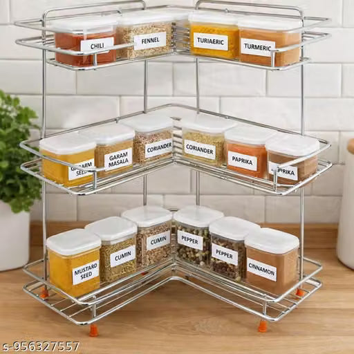 Avni presents a stainless steel multi usage 3 layer kitchen rack
