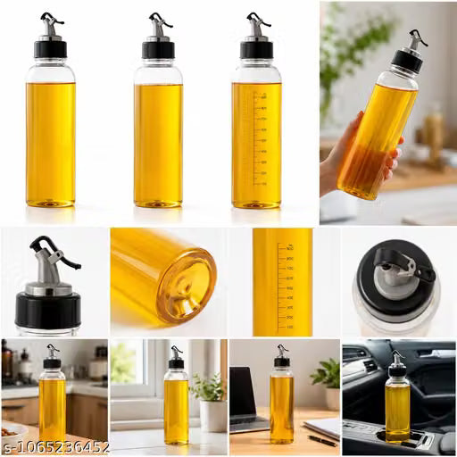 Transparent Kitchen Oil Dispenser Bottle with Pump – 2 Piece Set
