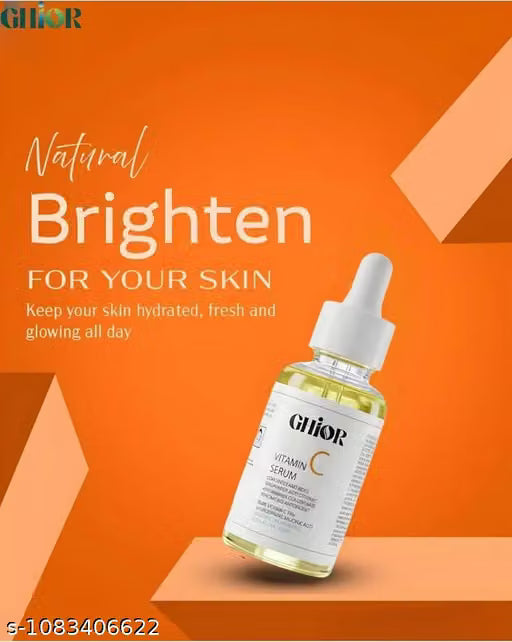 Ghior Vitamin C Face Serum 30ml – Hyaluronic Acid & Vitamin E Brightening, Anti-Aging & Dark Spot Glow Serum