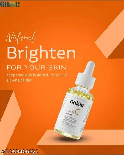 Ghior Vitamin C Face Serum 30ml – Hyaluronic Acid & Vitamin E Brightening, Anti-Aging & Dark Spot Glow Serum
