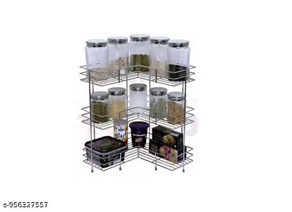 Avni presents a stainless steel multi usage 3 layer kitchen rack