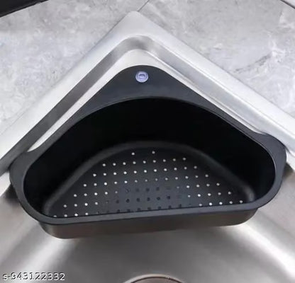 Sink Basket Strainer, Triangular Multifunctional Drain Shelf Kitchen Sink Strainer Holder Multifunctional Box Organizer for Soap, Dishwashing, Sponge Etc.Color multicolour,Pack Of 1