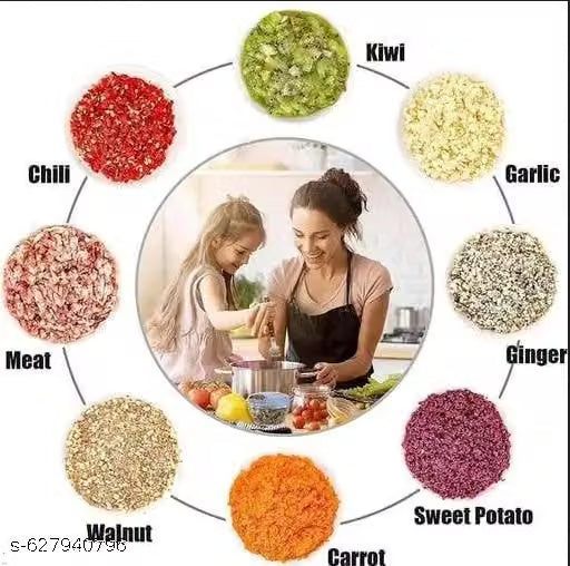 Strong 650ML Manual Speedy Hand Press Food Chopper BPA Free Stainless Steel Blade Onion Chopper for Vegetables Fruits Nuts - Multicolor (Push Chopper)