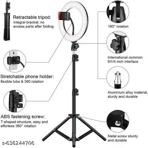 Professional 10-Inch Dimmable LED Ring Light with Adjustable Tripod Stand & Phone Holder – 3 Light Modes for Vlogging & Streaming