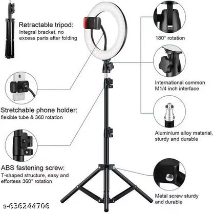 Professional 10-Inch Dimmable LED Ring Light with Adjustable Tripod Stand & Phone Holder – 3 Light Modes for Vlogging & Streaming