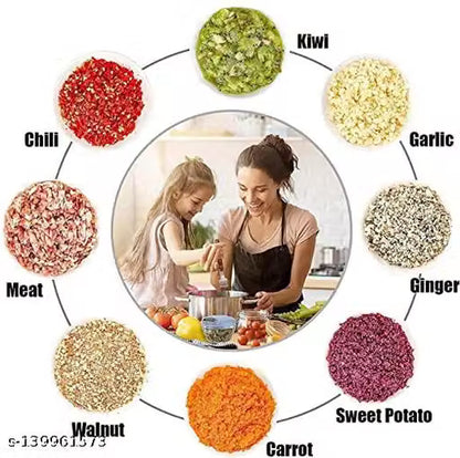 1 PCS Food Chopper 650 ml, Steel Large Manual Hand-Press Vegetable Chopper Mixer Cutter to Cut Onion, Salad, Tomato, Potato (Pack of 1) 650 ml