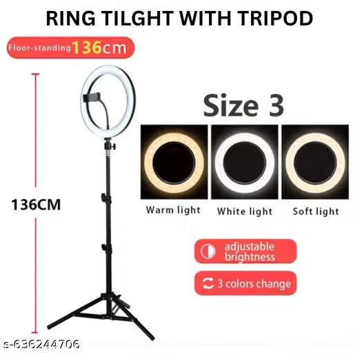 Professional 10-Inch Dimmable LED Ring Light with Adjustable Tripod Stand & Phone Holder – 3 Light Modes for Vlogging & Streaming