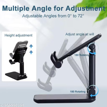 Adjustable & Foldable Desktop Mobile Phone Stand Holder – Non-Slip Multi-Angle Dock for Home, Office, & Online Classes