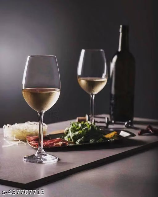 JIGSHTIAL Wine Glass - Ideal for White or Red Wine Party Glass, Whisky Glass, Clear Glass, Wine Glass - Ideal for Party Glass, Whisky Glass, Clear Glass Glass Set 350ML ( PACK OF 2 )