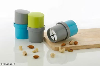 Multipurpose Dry Fruit & Nut Slicer – Stainless Steel Almond Cutter & Chocolate Slicer with Transparent Storage Container