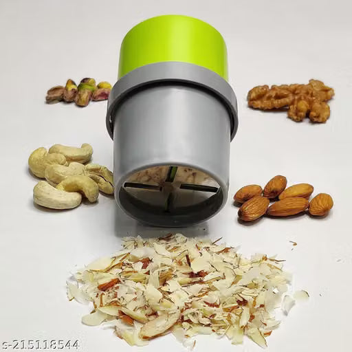 Multipurpose Dry Fruit & Nut Slicer – Stainless Steel Almond Cutter & Chocolate Slicer with Transparent Storage Container